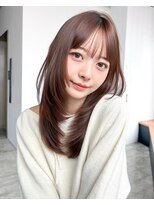 アルバム 銀座(ALBUM GINZA)&nbsp;ロング前髪カット顔周りレイヤーココアベージュ_F41248