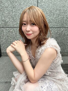 モナ 髪質改善(MONA) 【MONA】ミディアムレイヤー/くびれヘア/ミルクティーベージュ