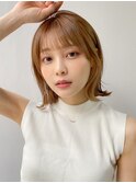 前髪 外ハネボブ 小顔 似合わせカット ダークアッシュ"