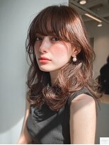 ダル 渋谷/表参道(DAL.)&nbsp;ミディアムレイヤーハッシュカットダークブラウンシャギーカット