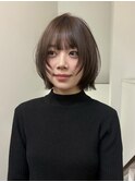 ハッシュボブハッシュカット韓国顔周りレイヤーショートボブ