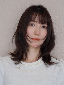 ブゾン(buZon) 【buZonブゾン】　切りっぱなしロブｘ顔まわりレイヤー