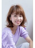 外ハネレイヤーボブ×ボブパーマニュアンスカラー透け感バング