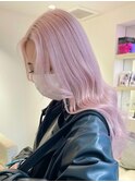 2480外国人風カラーダスティーピンク波巻き艶感ショコラピンク