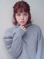 大人可愛い20代30代40代インナーカラー小顔ウルフレイヤーボブ