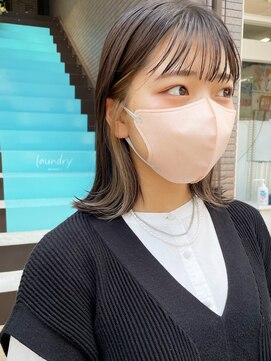 ディッセンバー 渋谷(December) ボブ/インナーカラー/イヤリングカラー/ベージュ/ミディアムヘア