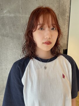 ハマモト ブリーチなし 暖色カラー