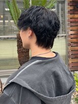 ナカオコアフュール(NAKAO COIFFURE) メンズ爽やか束感スパイラルパーマ×艶感黒髪マッシュショート