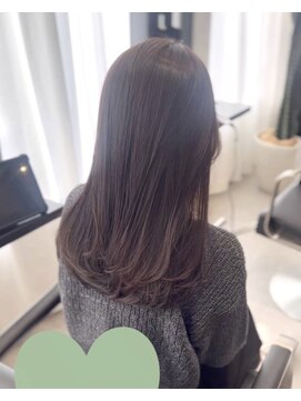 ソヨン 栄2号店(SOYON) 黒髪/グレーベージュ/レイヤーロング/前髪パーマ/髪質改善