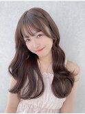 シースルーぱっつん/似合わせカット/前髪/おくれ毛/ロングヘア