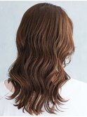 波ウェーブ巻き×ハイライトカラー