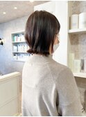 福山caary外はねレイヤーボブ前下がりボブブラウンカラー