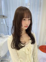 ハイブ 金沢(Hive)&nbsp;ココアブラウンレイヤーカットフェイスレイヤー顔まわりカット