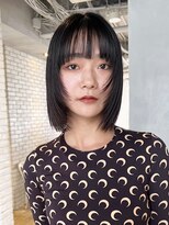 アルバム 池袋(ALBUM) アッシュブラックくびレイヤー美髪レイヤーロング_ba490571