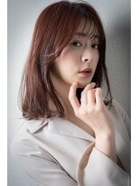 カバーヘア ブリス 北浦和(COVER HAIR bliss)&nbsp;フェザーバングピンクヘアーエアストレートロブv北浦和30代40代!