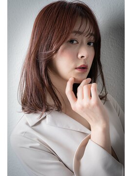 カバーヘア ブリス 北浦和(COVER HAIR bliss) フェザーバングピンクヘアーエアストレートロブv北浦和30代40代!