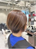 明るい白髪染め×大人のくびれショートボブ
