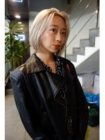 レコ 渋谷(LECO)&nbsp;ハイトーンボブミルクティーベージュホワイトベージュ