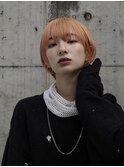 オレンジマッシュ前上がりボブくせ毛多毛