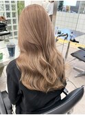 韓国ヘア顔周りレイヤーミルクティーベージュグレージュカラー
