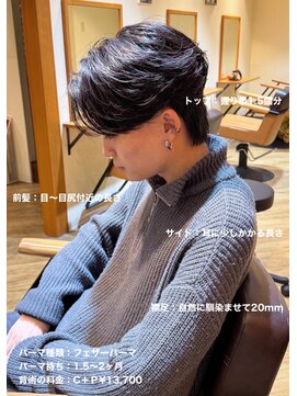 ディータ(Dita) 毛流れフェザーセンターパート大宮メンズカットパーマ美容室