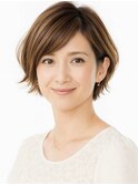 耳かけショートカットハイライトカラーショートウルフ白髪染め