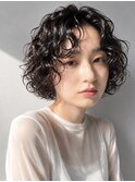 原宿レイヤーボブスパイラルパーマ外国人風パーマくせ毛風パーマ