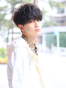 ネイビー(NAVY) グロッシーラフマッシュ