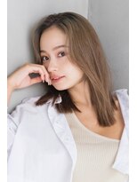 LIBERTE銀座　重めぱっつん×ミルクティーベージュ