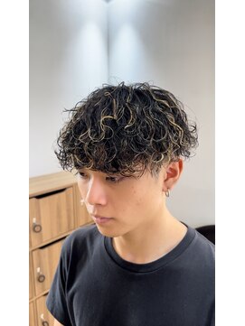 ダブルオオガキ (W-ogaki) 波巻きスパイラルパーママッシュツーブロックメッシュメンズ