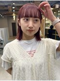 ピンクベージュ/ベージュ/ピンク/ハイトーンカラー/前髪
