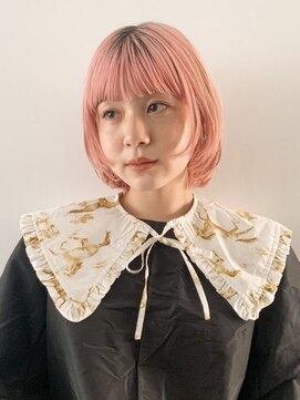 ルル 表参道(lulu.) 暖色カラー/暖色/オレンジ/ピンク/ボブ/重めカット