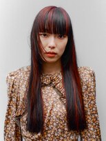 テトヘアー(teto hair)&nbsp;姫カット個性的ロングヘアデザインレッドカラーワインレッド