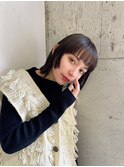 黒髪前髪姫カットボブボブウルフ美髪グレーベージュ