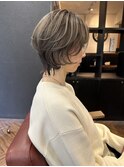 【白髪ぼかし】大人の上品ショートウルフ×白髪ぼかしハイライト