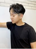 かき上げヘア七三オールバックツーブロックパーマ