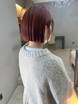 ドロシー 郡山桑野店(Dorothy)&nbsp;ミニウルフチェリーブラウンホワイトグレージュフェザーパーマ