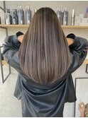 オリーブベージュ_グレージュカラーボブウルフ_Y58