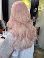 プネル(punel)&nbsp;原宿　ホワイトピンクベージュ　ロングレイヤーケアブリーチ2回