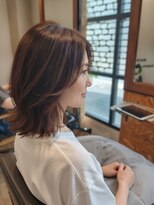 ヘアーデザインワウ(Hair design WOW)&nbsp;艶感レッドブラウン×ミディアムレイヤー