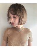 フレンチベージュ_毛先パーマことりベージュウォーターフォール