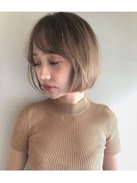 ヌイ 横浜(nui)&nbsp;フレンチベージュ_毛先パーマことりベージュウォーターフォール