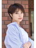 大人可愛いひし形ハンサムショートボブ前下がり