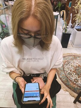 マイ ヘア デザイン 岡崎(MY hair design) 斜めバング/グレージュカラー/シルキーベージュ/岡崎