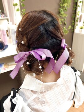 ジェネータ 新横浜店(GENETA) 編み込みツインお団子【新横浜/ヘアセット】