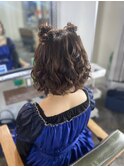 ボブハーフお団子ツイン