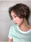 ◆ショートボブ【デジタルパーマok】アッシュチェリーブラウン♪