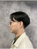 センター分け×刈り上げ高め  (30代 IT系)