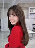 メルティカラー似合わせカットフェミニンロング韓国レイヤー