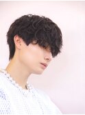 センターパート×マッシュ×メンズパーマ